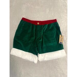 Chubbies‎ Nicholas Santa Christmas Lounge Shorts Mens XL Green Logo Regular Fit
